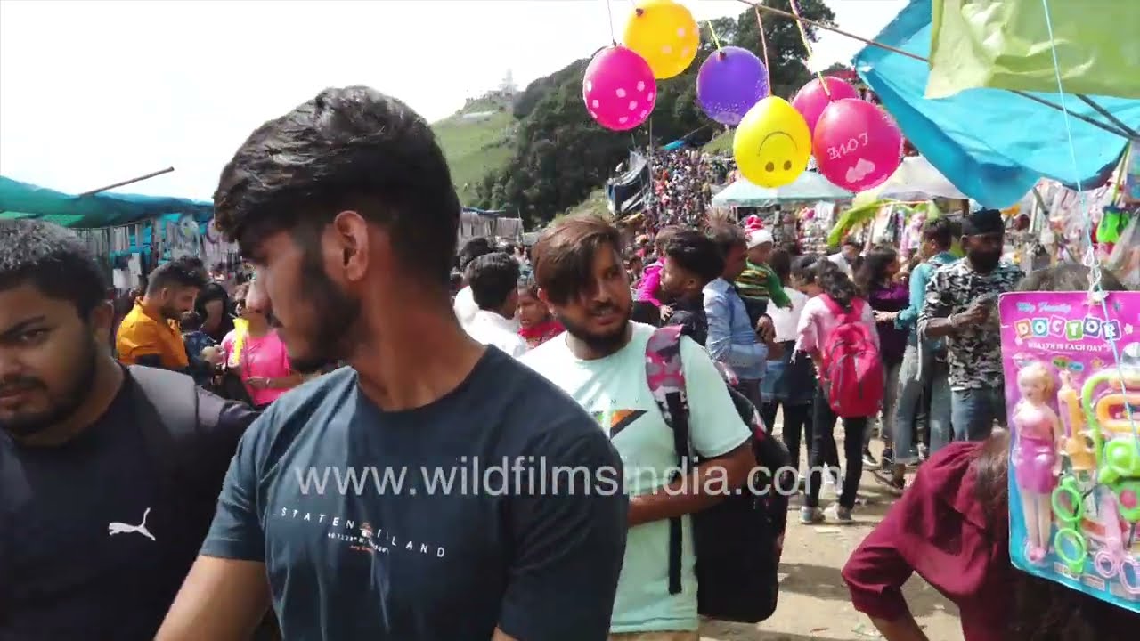 Bustling crowds fill the historic Bhadraj mela near Mussoorie, Uttarakhand