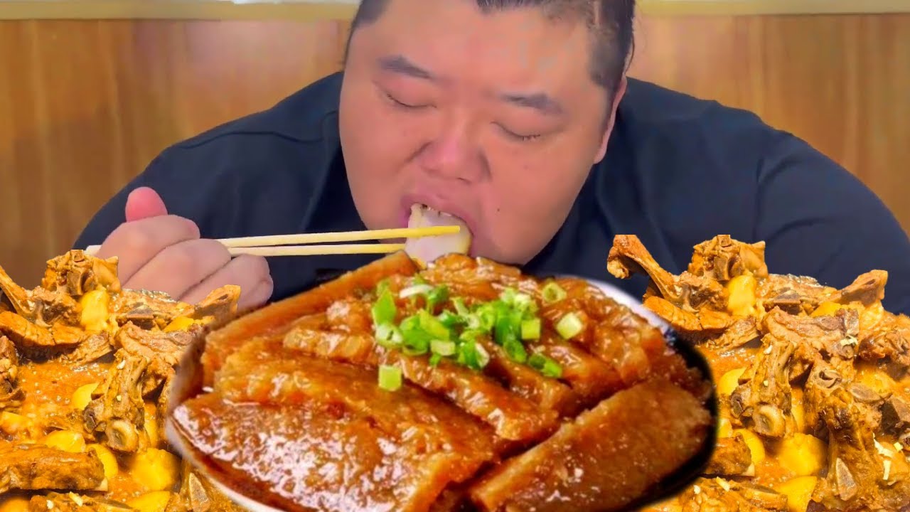 Traditional hot pot and pork ribs – the four friends were so delighted they were speechless!