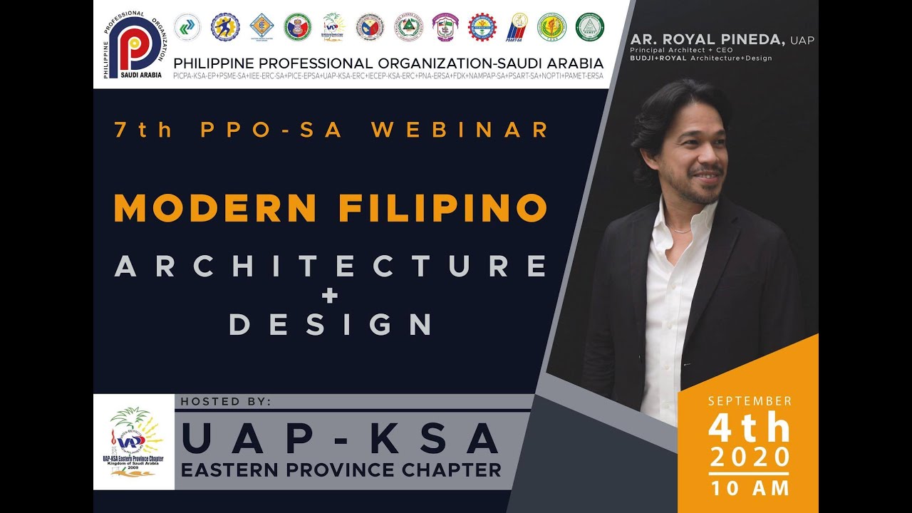 7th PPO-SA Webinar: Modern Filipino Architecture + Design by Royal Pineda