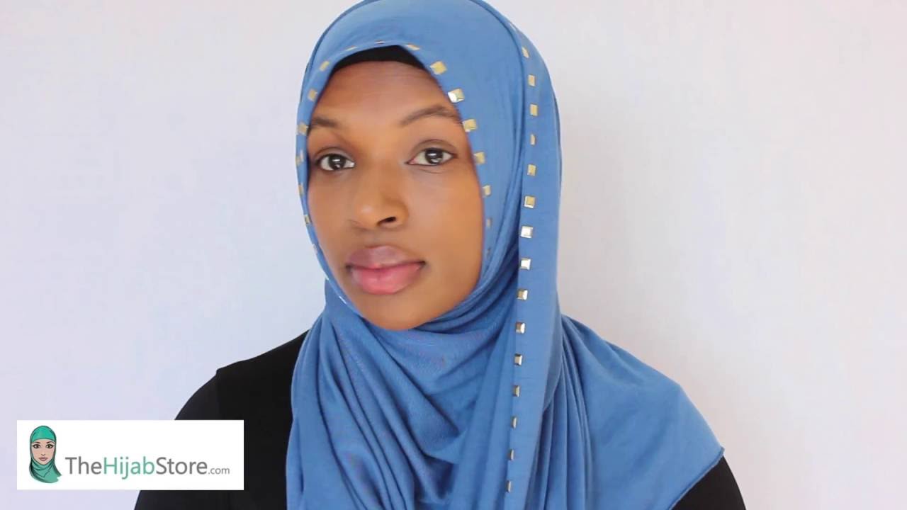2016 Bronze Studded Bordered Jersey Hijab | TheHijabStore.com