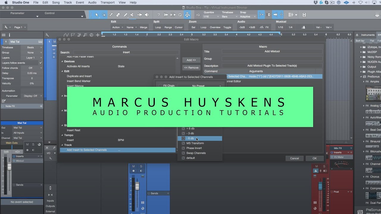 Quick Tip - Gain Staging Virtual Instruments In Studio One 4 Using Macros