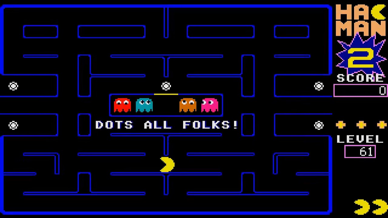 ATARI ST DOTS ALL FOLKS THATS ALL FOLKS LEVEL 61 HACK HACMAN II HAC MAN 2 PACMAN PAC MAN CLONE Bagge