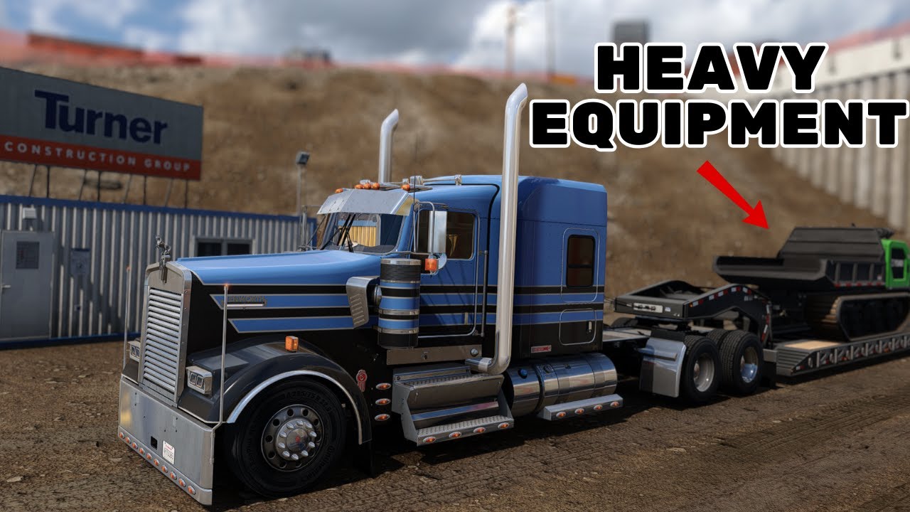 American Truck Simulator Heavy Equipment Haul | Kenworth W900 | Dallas to Fort Worth
