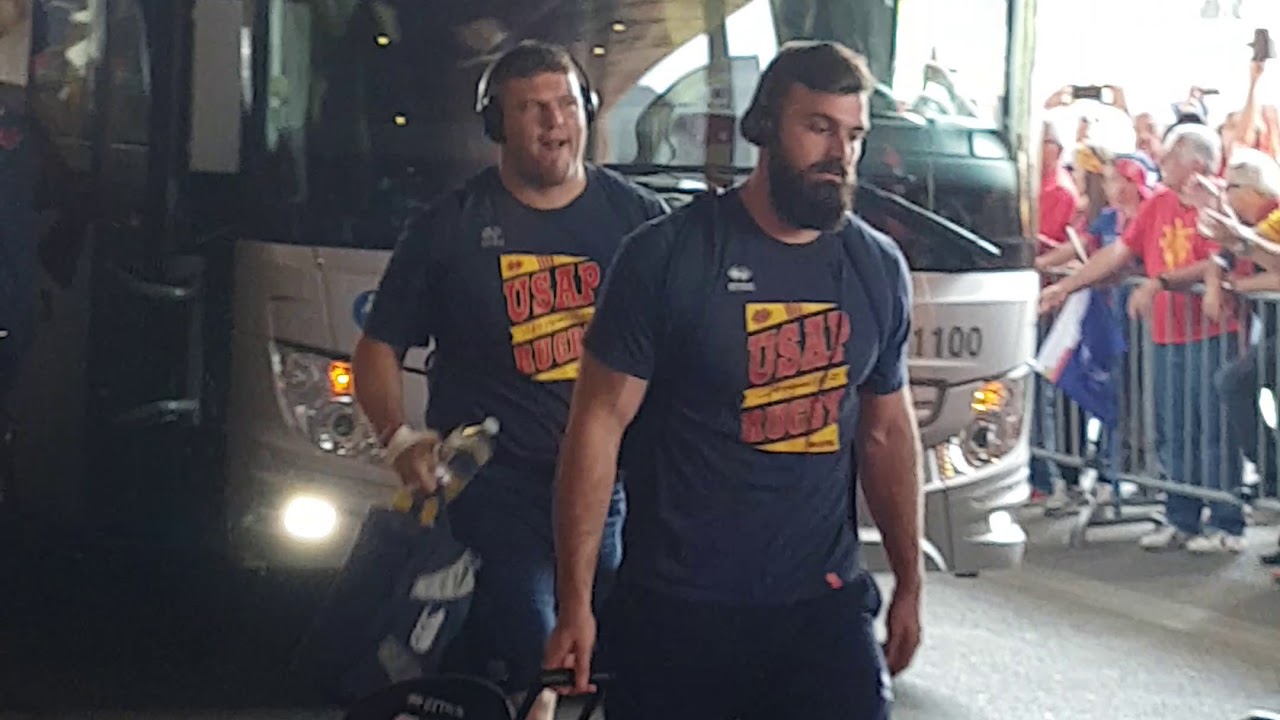 Finale Prod2 à Toulouse Arrivée des joueurs de l'USAP