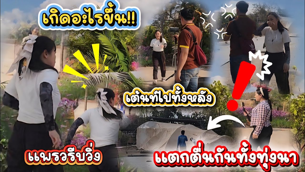แตกตื่นกันทั้งทุ่งนา วิ่งหนีแทบไม่ทัน #ป้าแต๋นชาเเนล #ไทเกอร์โอม 