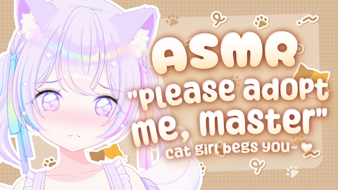 Cat Girl Begs For You To Adopt Her【ASMR】【Ear Blowing, Purring, Soft Talking】