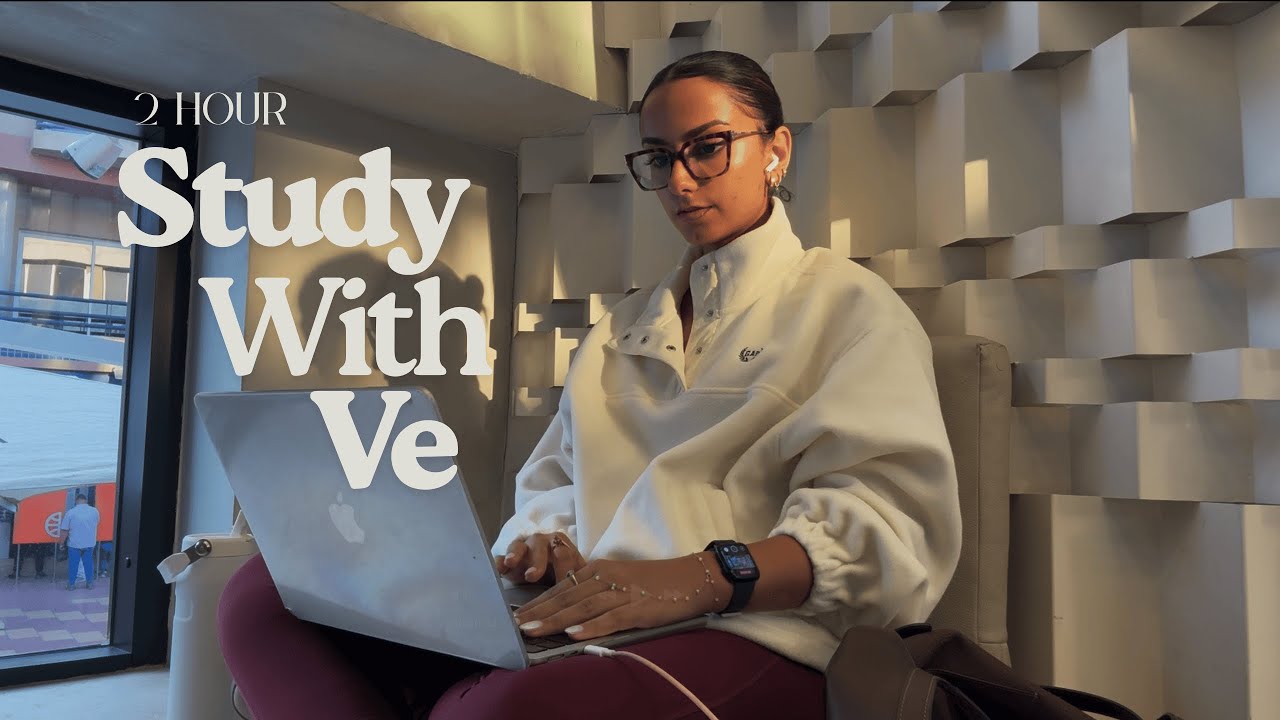 2 Hour Study With Me | 50/10 mins Pomodoro sessions | Background noise | no music | يلا نذاكر مع بعض