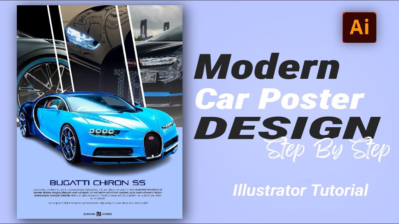 Creative Car Poster Design | Adobe Illustrator Tutorial