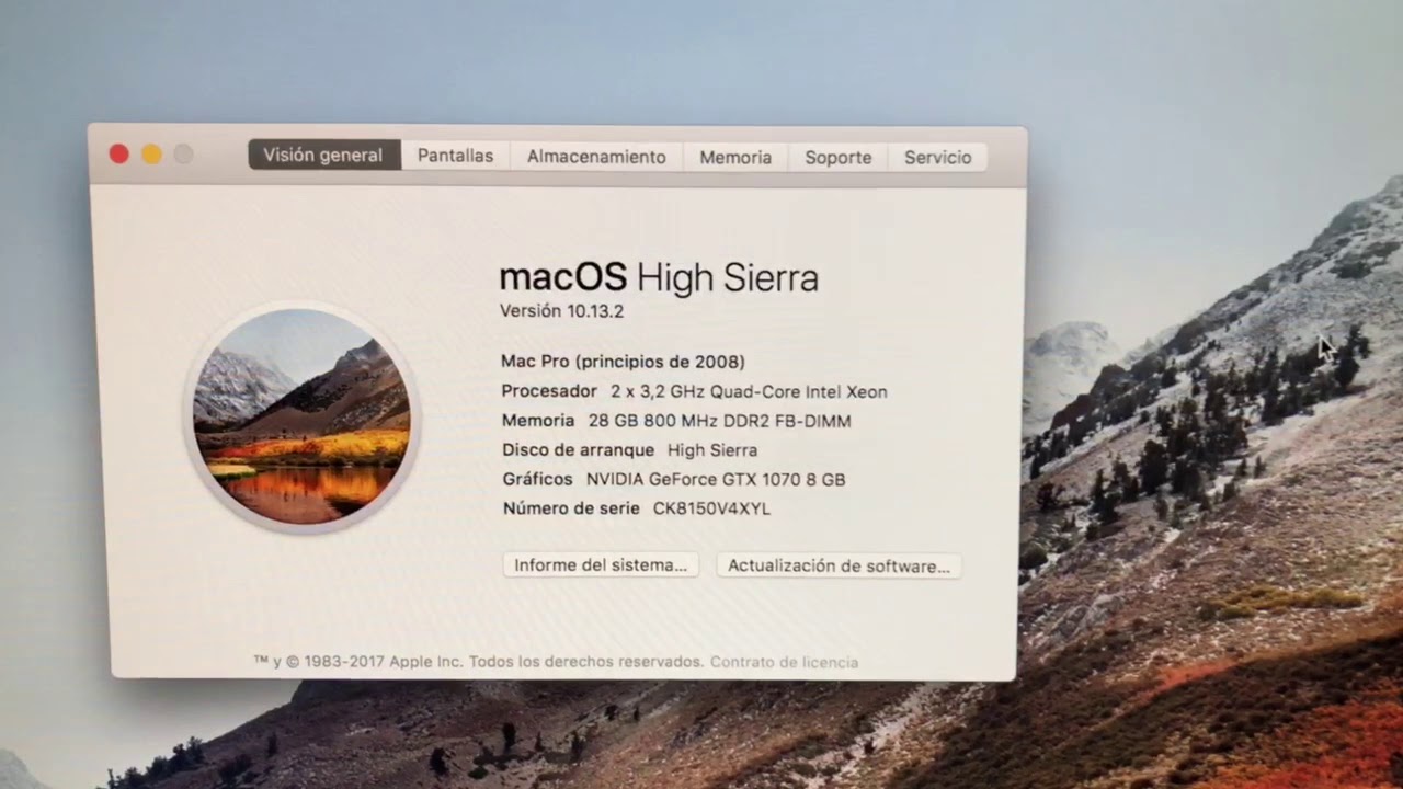 macOS High Sierra en Mac Pro 3.1 early 2008