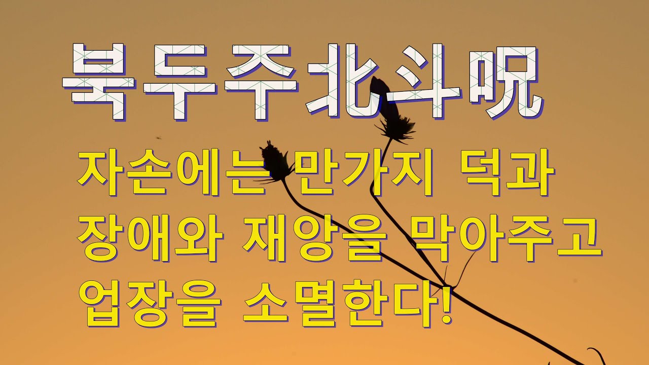 북두주北斗呪 영인스님 자손에는 만가지 덕과, 장애와 재앙을 막아주고, 업장을 소멸한다!