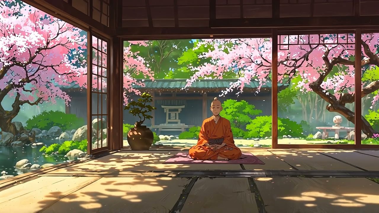 POV: You're Relaxing in a Japanese Garden with a Peaceful Monk 🌸⛩️ | Zen Study Music | 3 Hours
