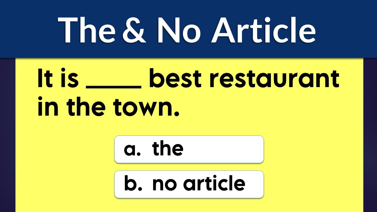 The and No Articule | Грамматический тест