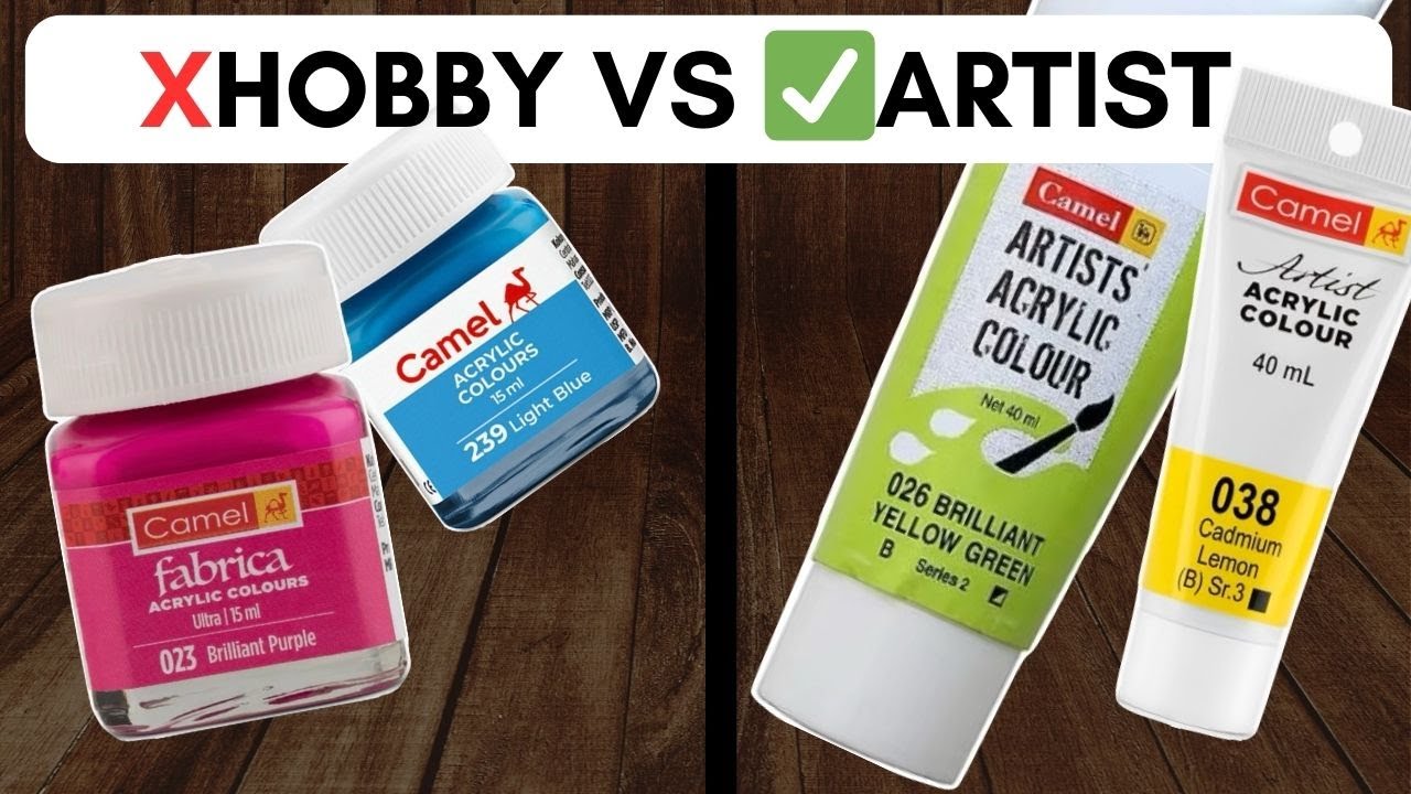 Camel Artist Acrylic Paint Vs Camel Fabrica Acrylic Colours - Hobby Vs Artist (Kokuyo Camlin)