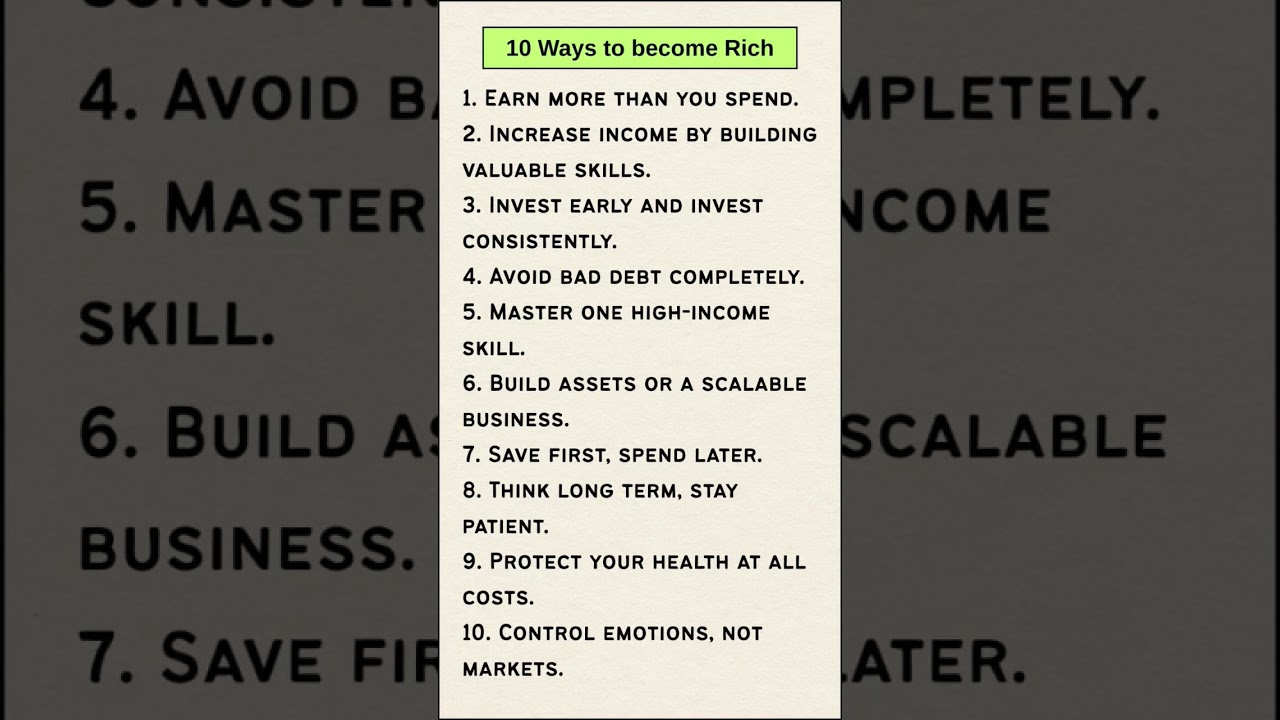 10 Rules for Rich life 