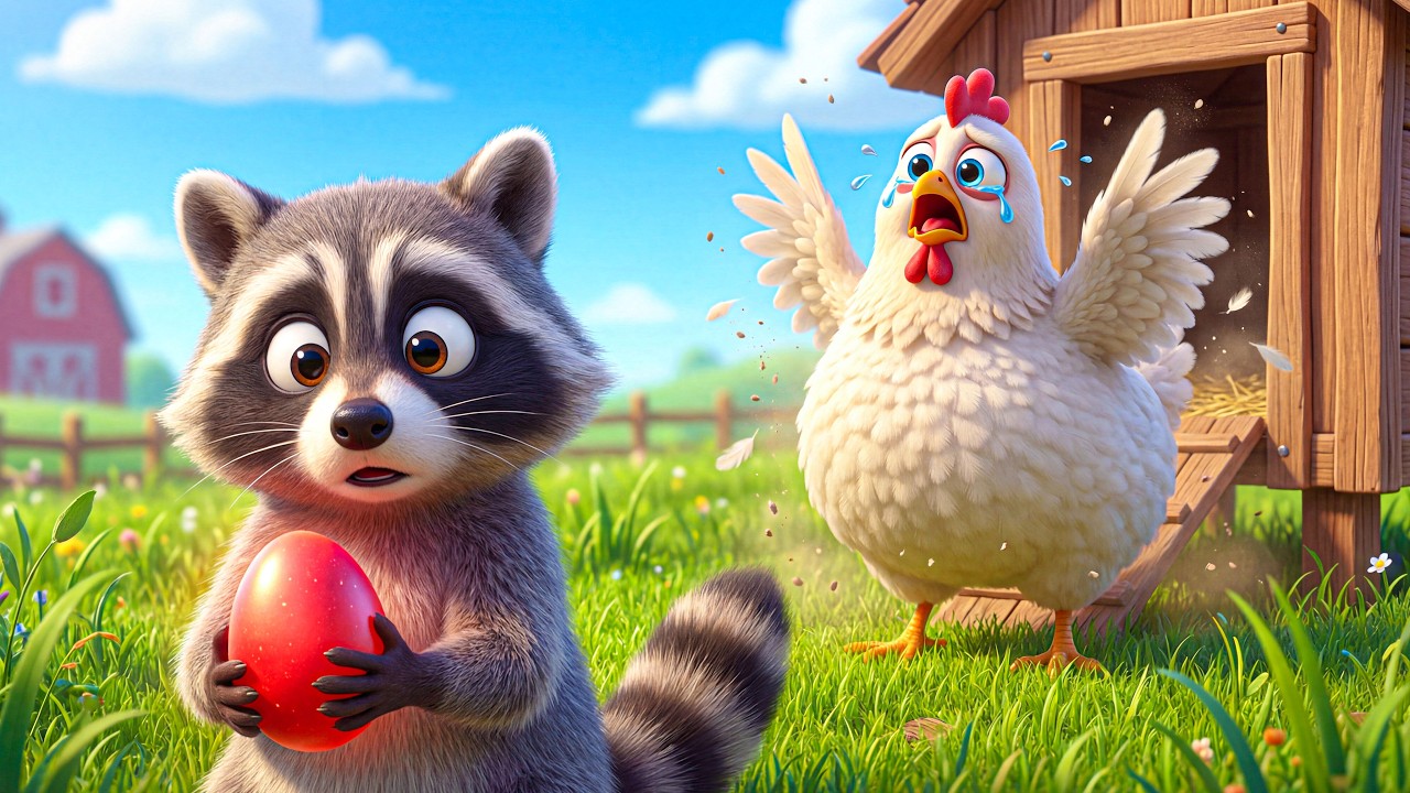 Mother Hen is Crying! The Sad Story of the Stolen Eggs (Red, White & Pink) | 3D Animated Farm Story