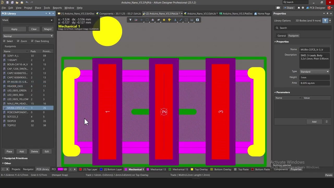 20. Arduino Nano en Altium Designer - Cristal 16Mhz - Símbolo y Footprint