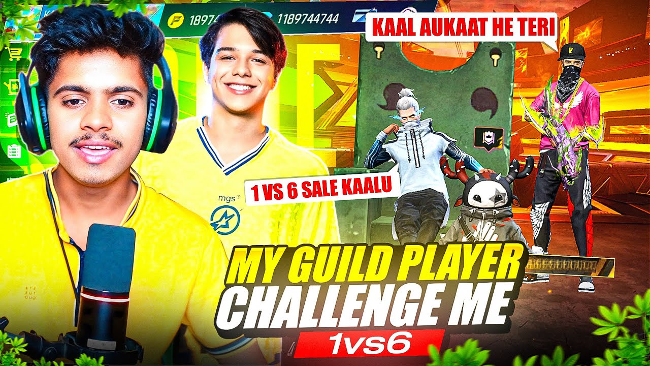 My Guild Member Challenge Me 1 vs 6 🤯 Garena Free Fire 