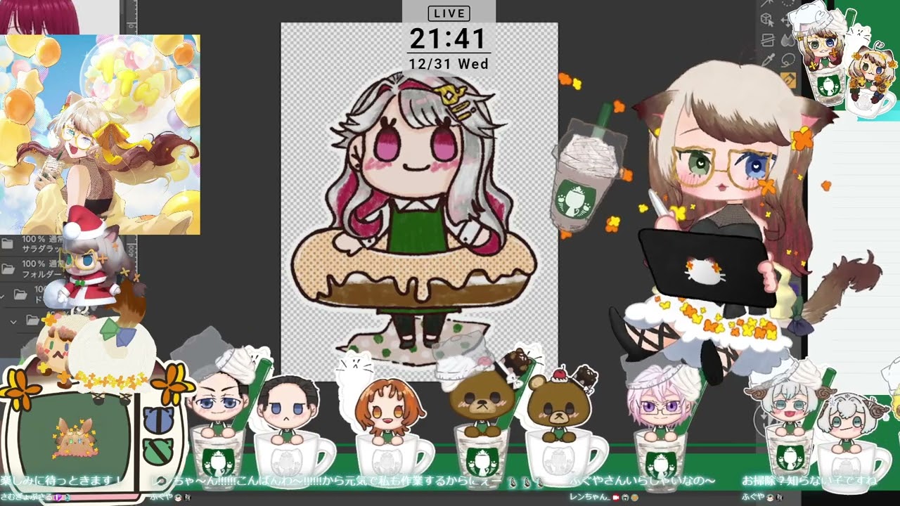 【お絵描き＆作業】 今年も沢山ありがとうござました。お絵描きと、今月
