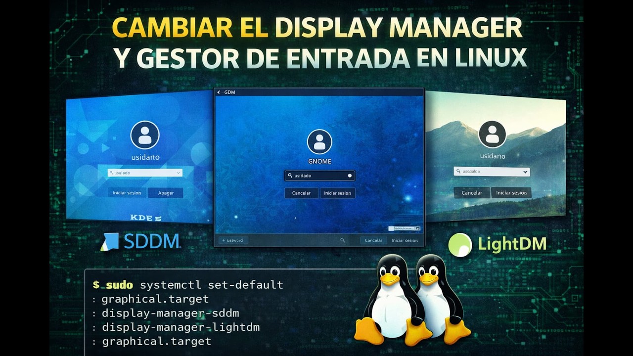 Cómo cambiar el gestor de inicio en Linux ⚙️ GDM, LightDM, SDDM