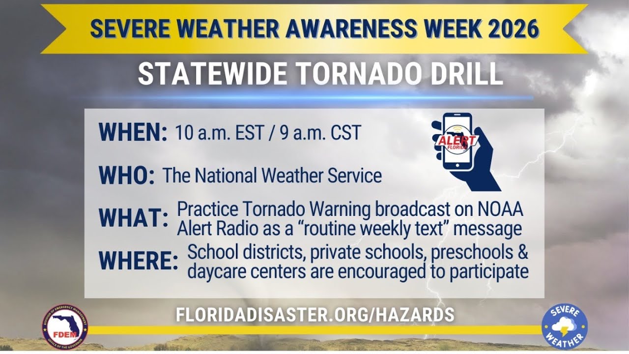 2026 Florida Statewide Tornado Drill on KHB32 & WWF38... From: 2/4/26 (New EAS #339)