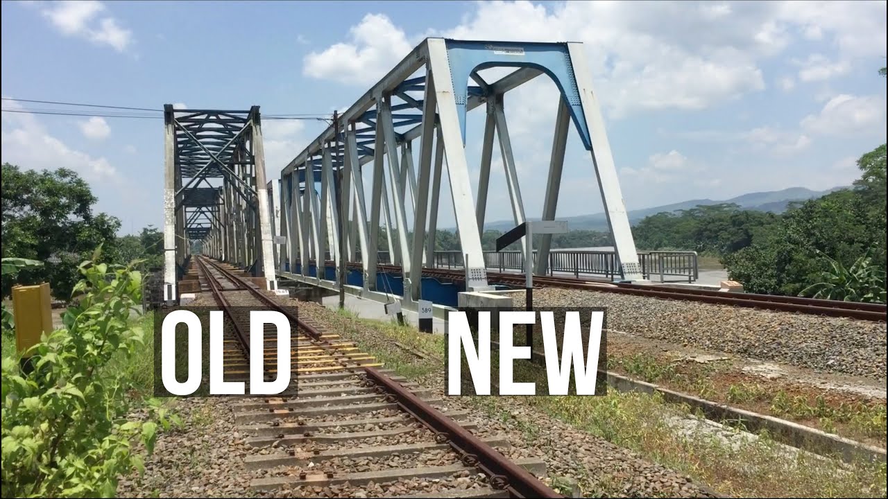 Jembatan Kali Serayu [Lama & Baru] & Percabangan Rel [Bandung & Cilacap] di Kesugihan Cilacap