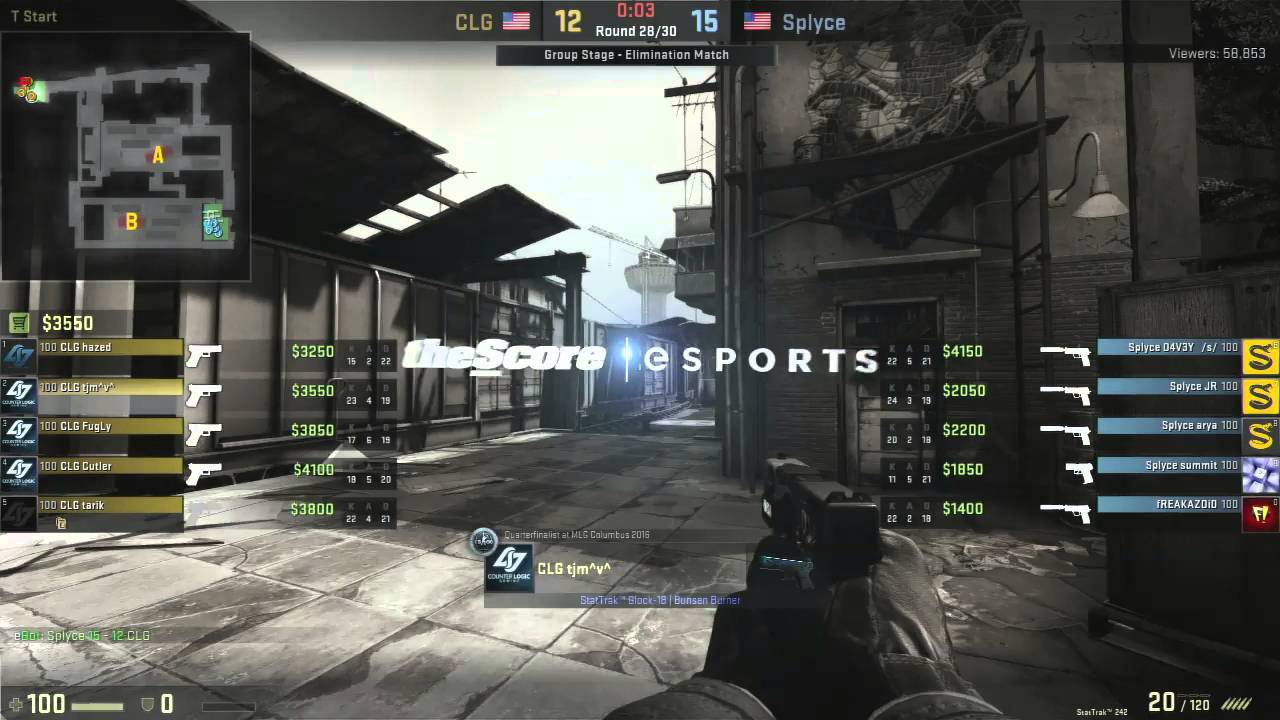 Summit 1g EPIC Clutch and Fail - Splyce vs CLG CS:GO DreamHack ZOWIE Open Austin