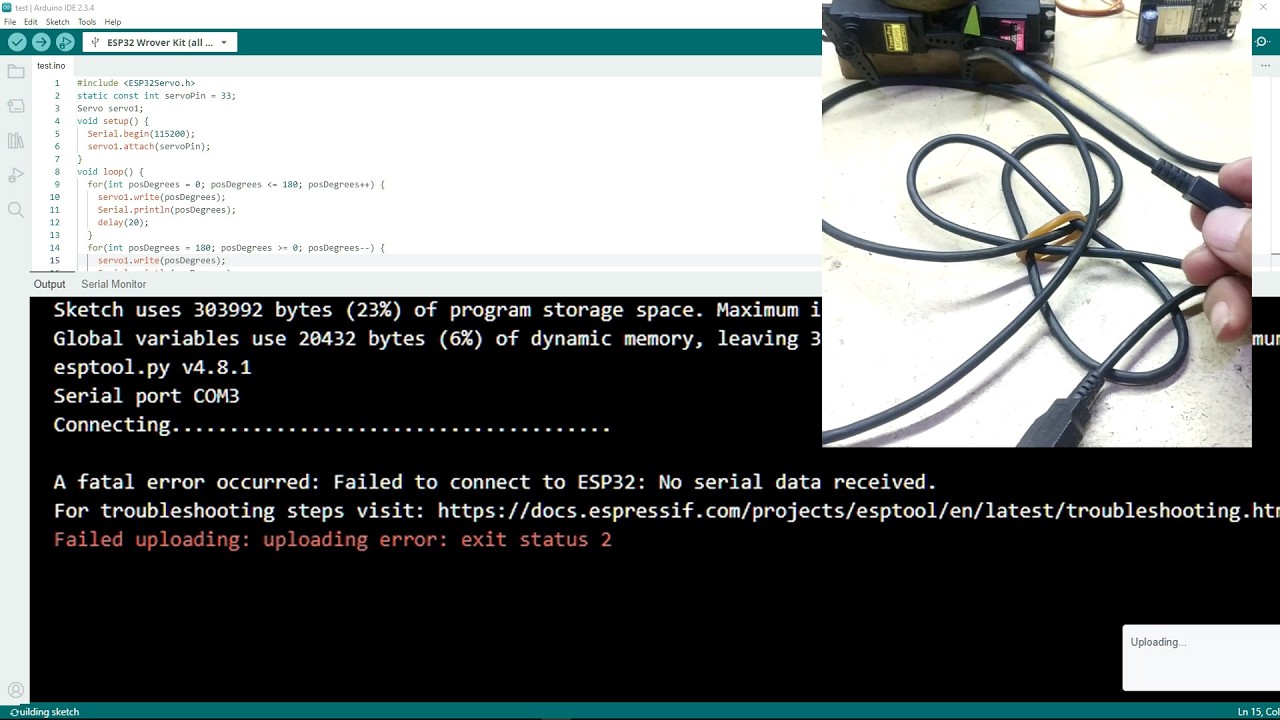 Fix Failed to connect to ESP32 No serial data received