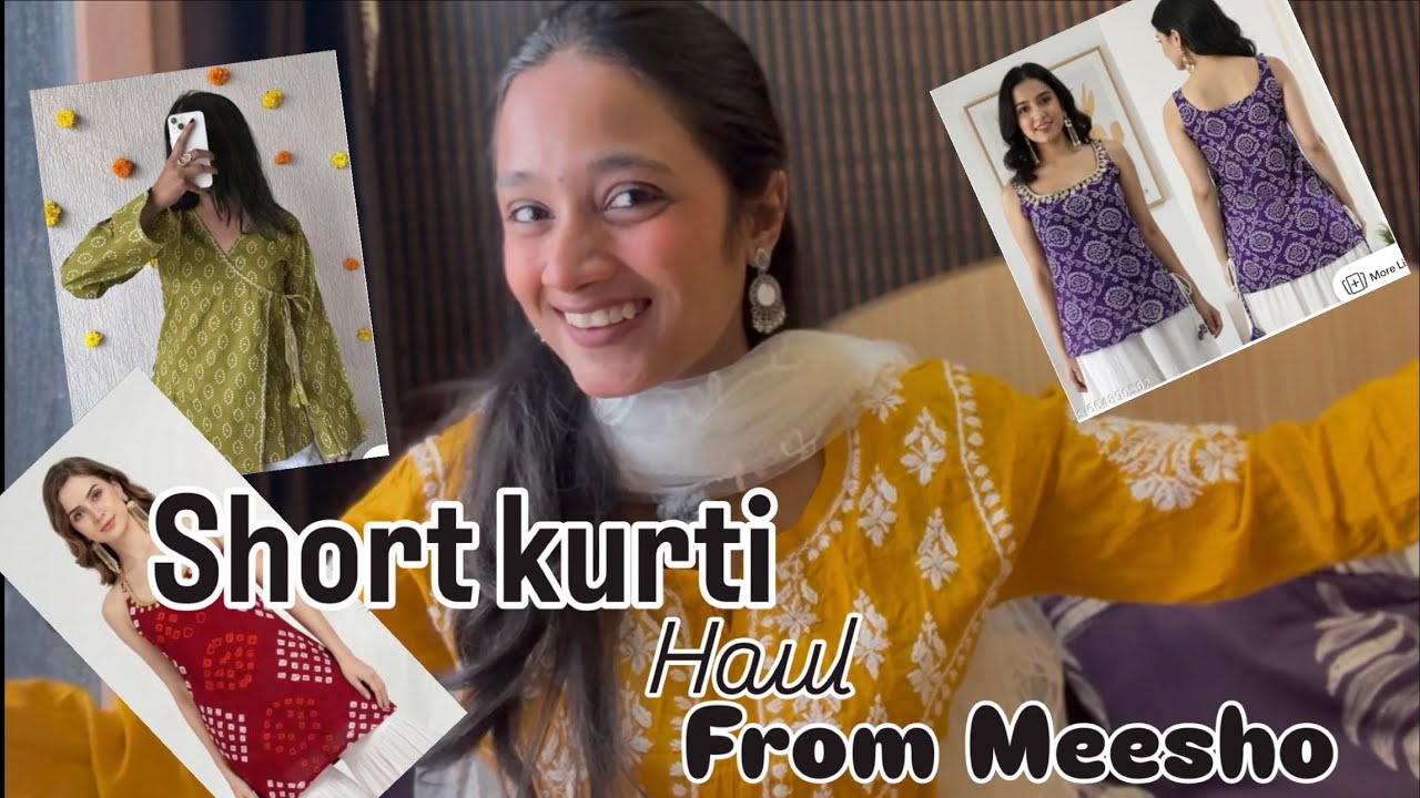 Trendy new collection short kurtis from meesho❤️🧿🎀#haulvideo #explorepage #meeshohaul #meeshofinds 