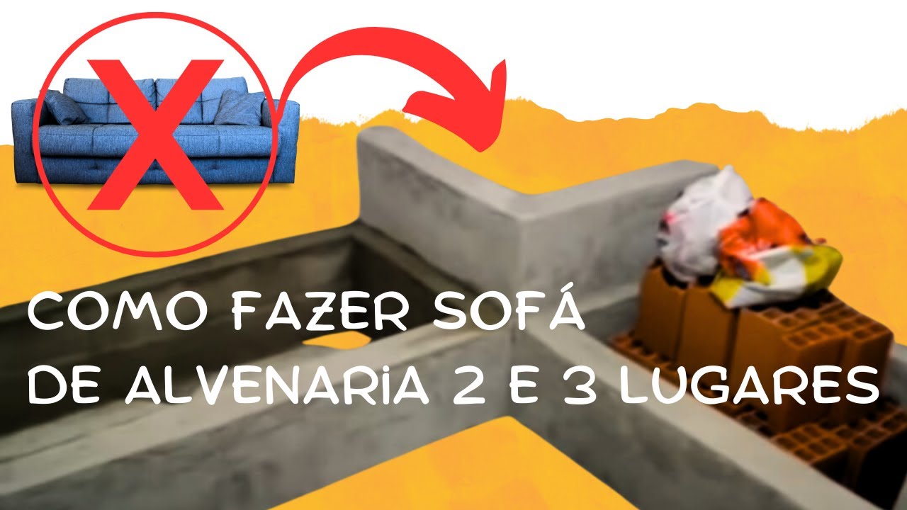Como fazer sofá de alvenaria 2 e 3 lugares