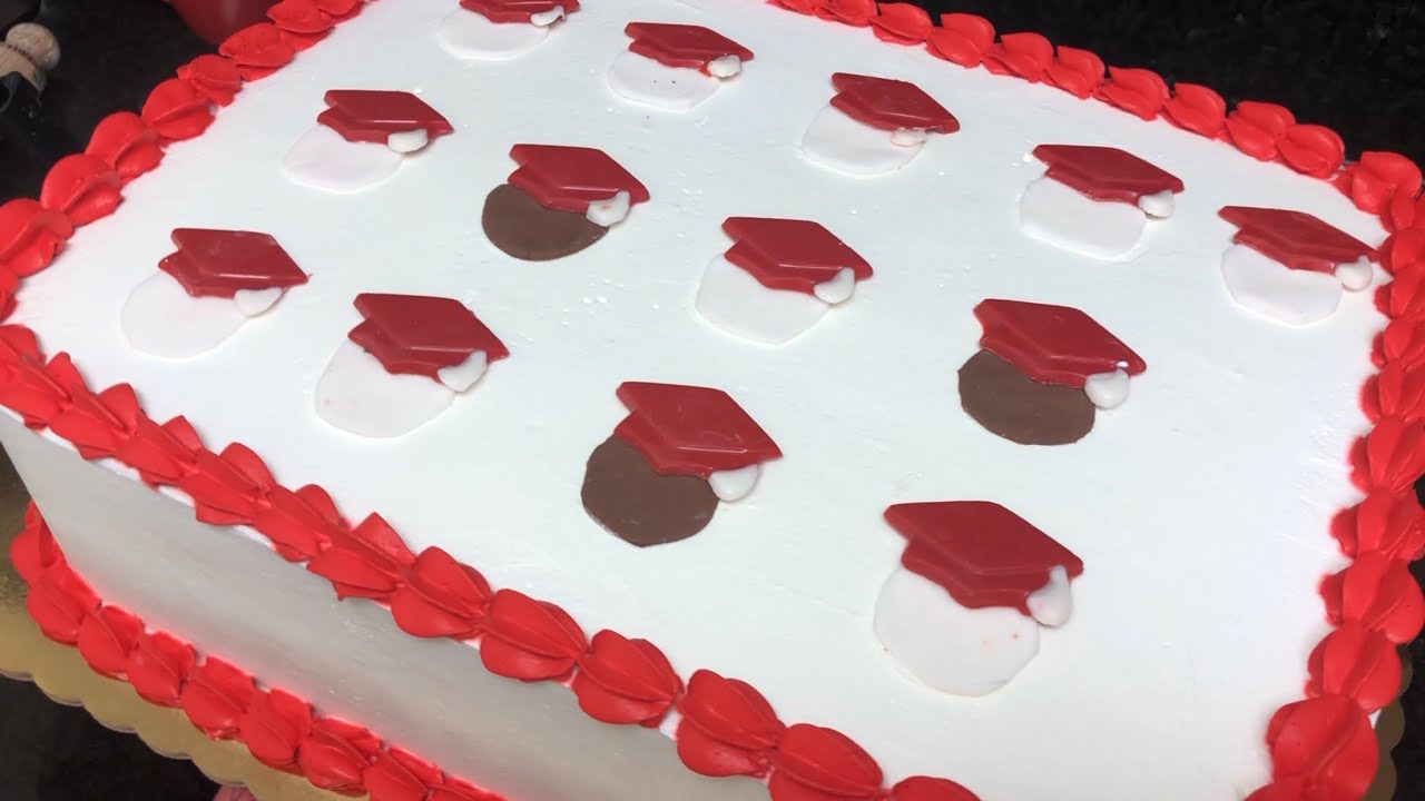 Cuantas cajas de harina preparada para un pastel media plancha ? Decoración pastel de Graduación