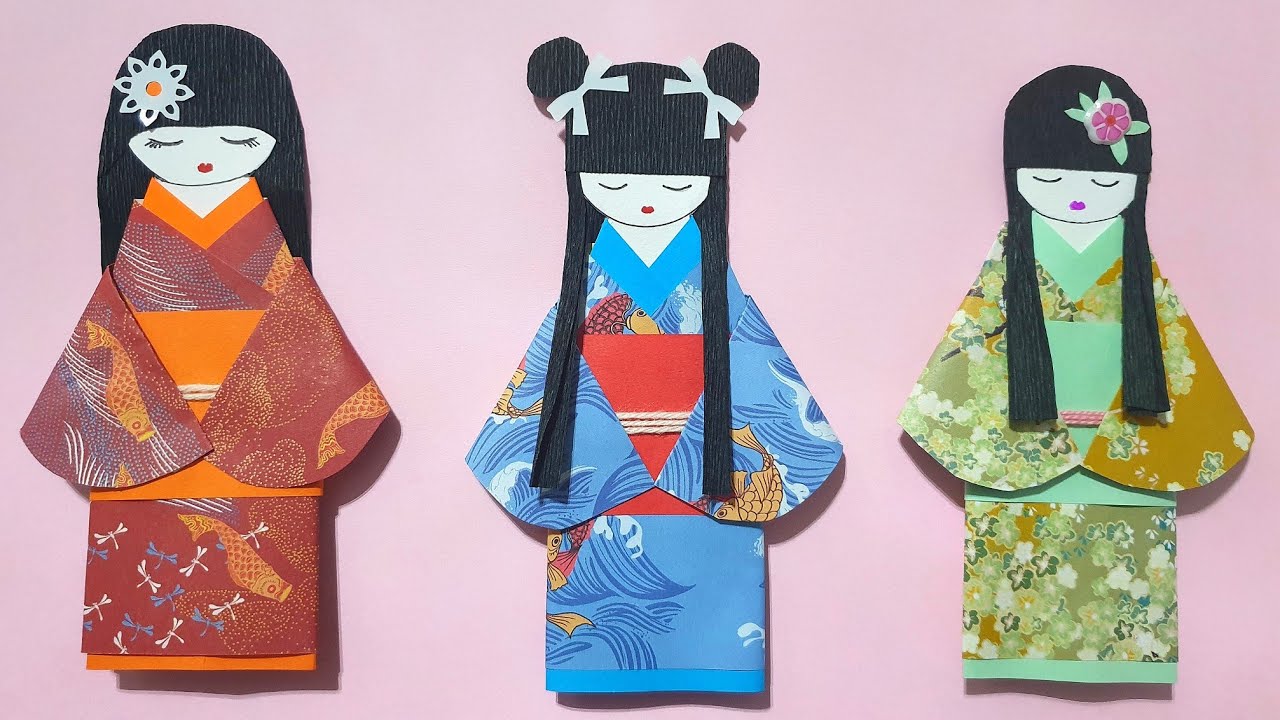 ORIGAMI Japanese paper doll