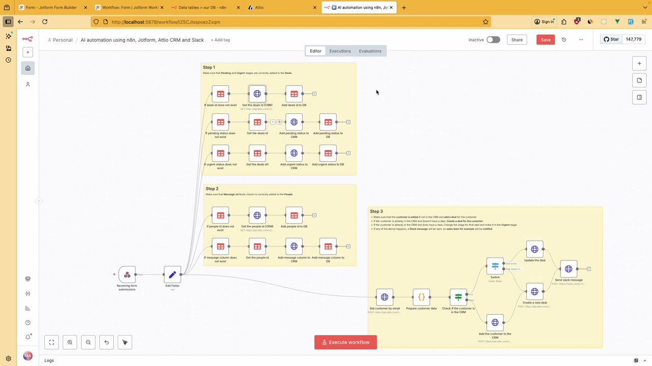 Supercharge CRM with AI: Automate with n8n, Jotform, Attio, and Slack (How to use the template)