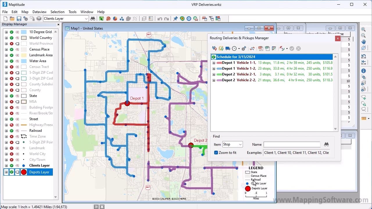 Multiple Vehicle Fleet Routing & Logistics Tutorial | Maptitude