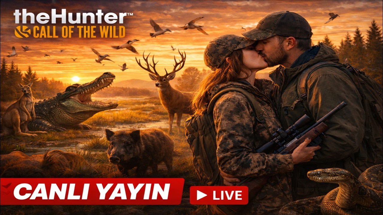 DEVASA AV TURU! 🐊🐻🦘 Geyik, Domuz, Timsah Avı | CANLI | theHunter Call of the Wild
