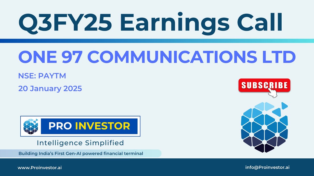 One 97 Communications Ltd. | #paytm   | Q3FY25 | Earnings Conference Call | #earningcall #concall