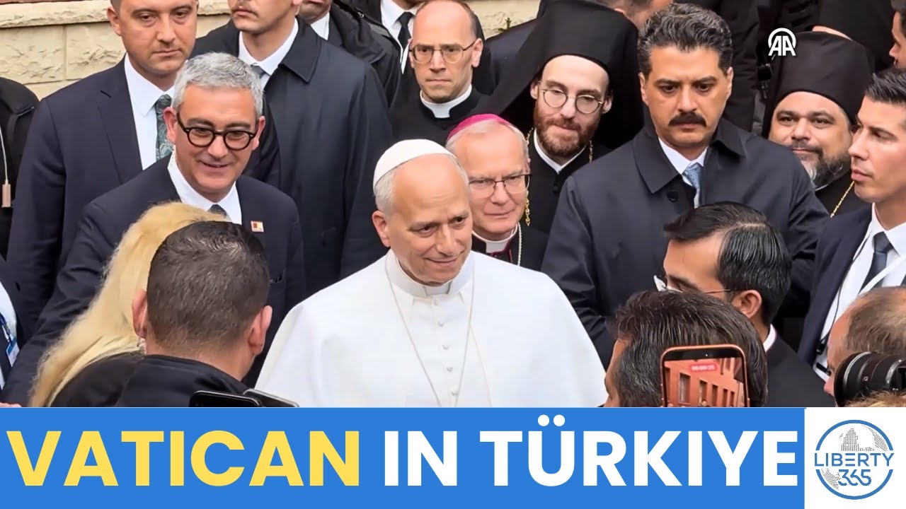 Pope Leo XIV Leaves St. George&rsquo;s Cathedral After Ceremony in Istanbul