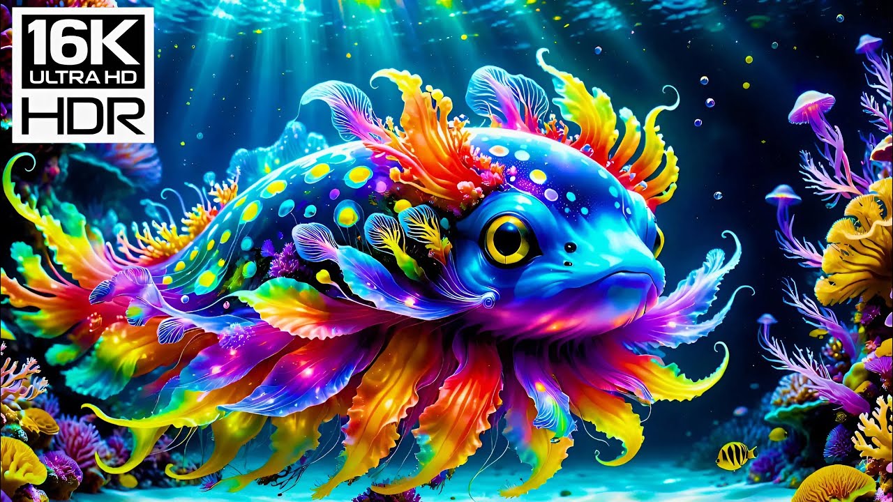 16K HDR Coral Reefs: A Tranquil Voyage Through Ocean Colors & Soothing Piano