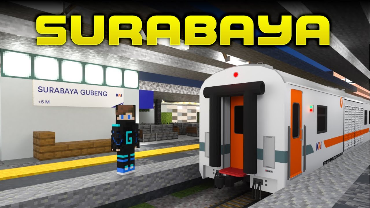 STASIUN KERETA API SURABAYA GUBENG DI MINECRAFT