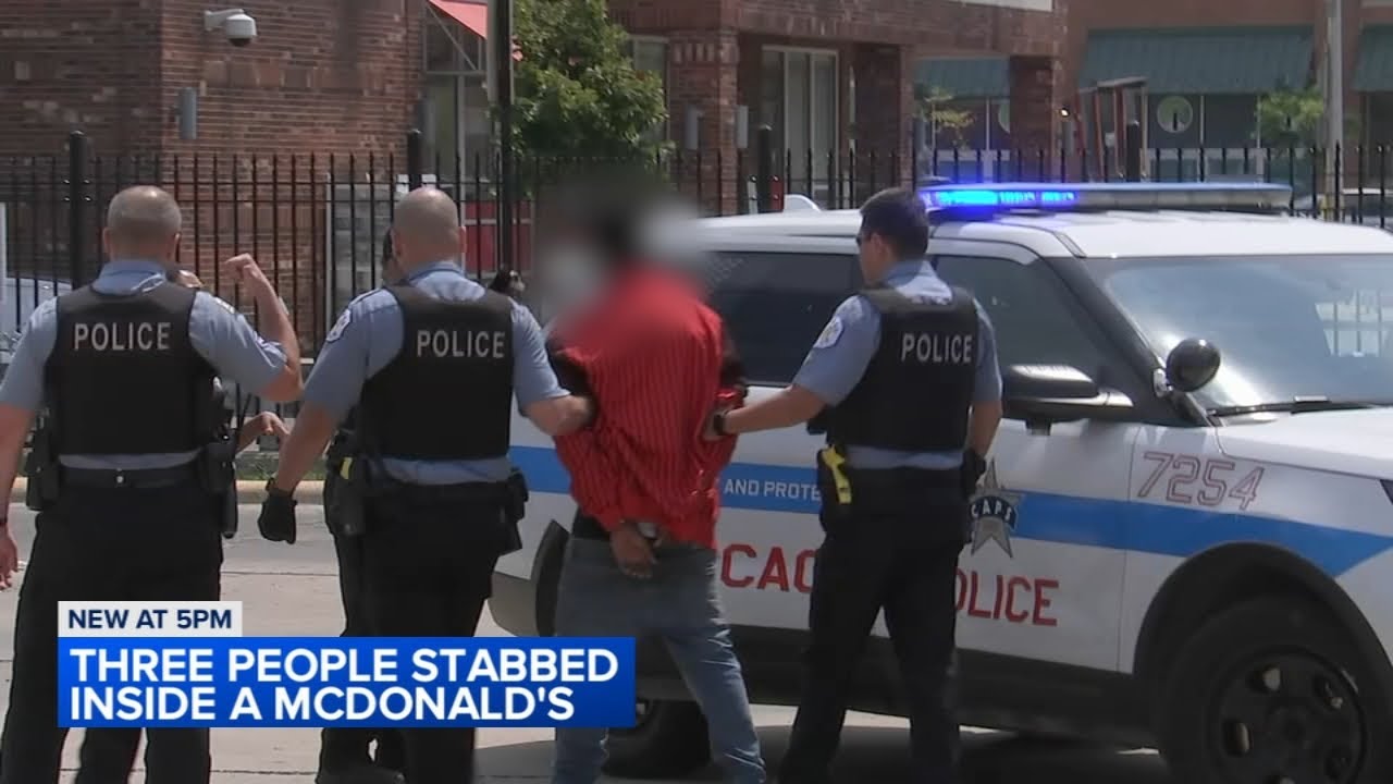 Man stabs 3 people inside Wrightwood McDonald's after demanding free food, Chicago police say