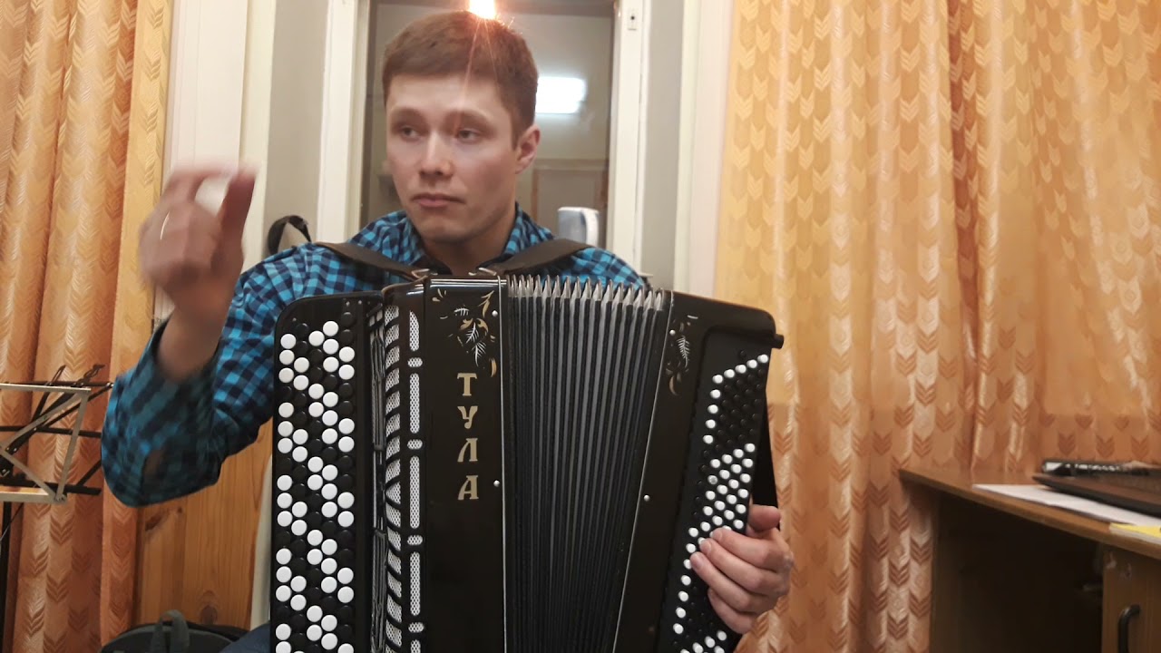 Обучение игре на баяне. Урок седьмой. Андрей-воробей с аккомпаниментом польки.