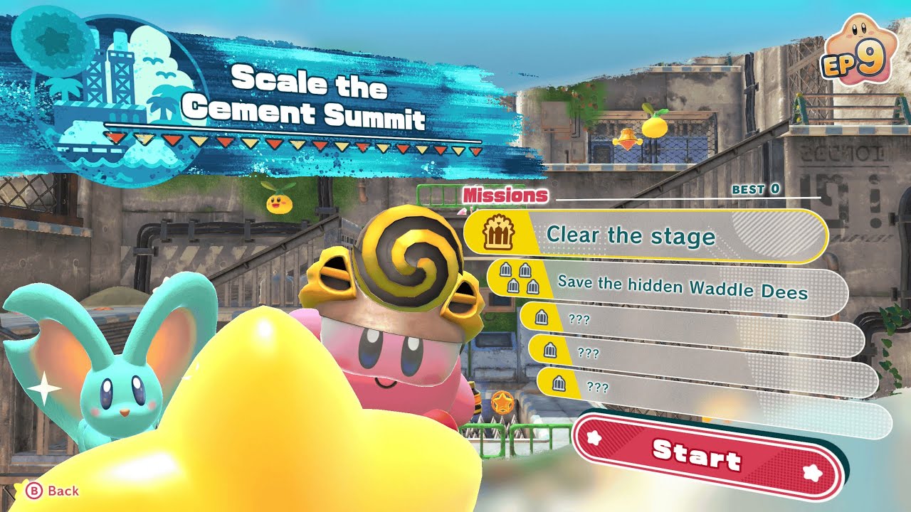 Kirby and the Forgotten Land - Scale the Cement Summit | Episode 9 (100% | 4K 60FPS)