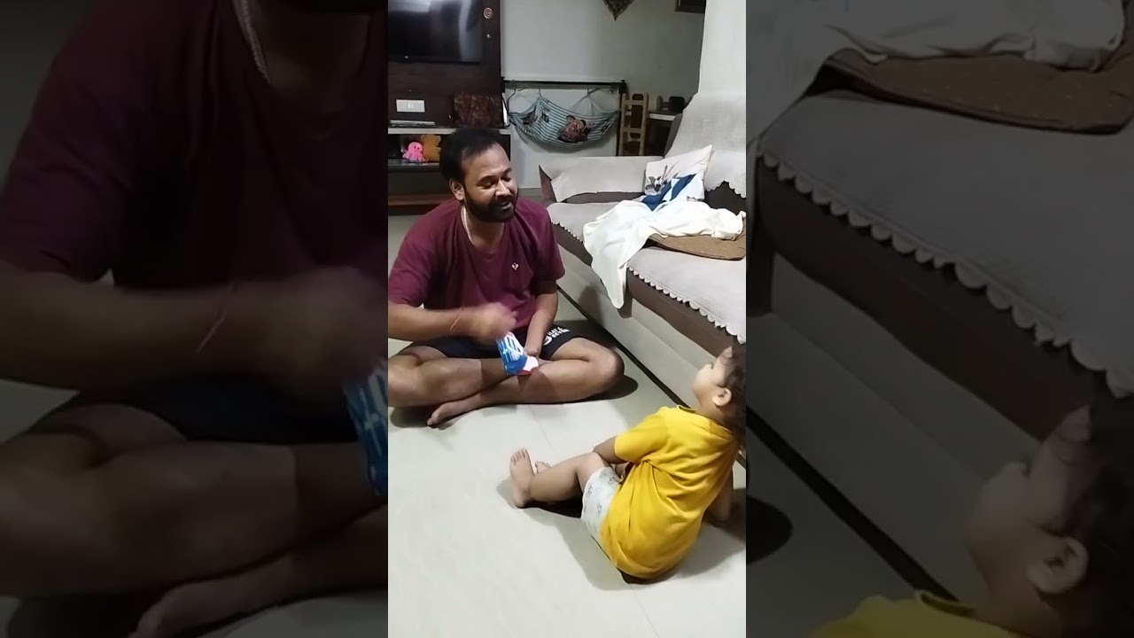 Playing wipes wipes with papa 