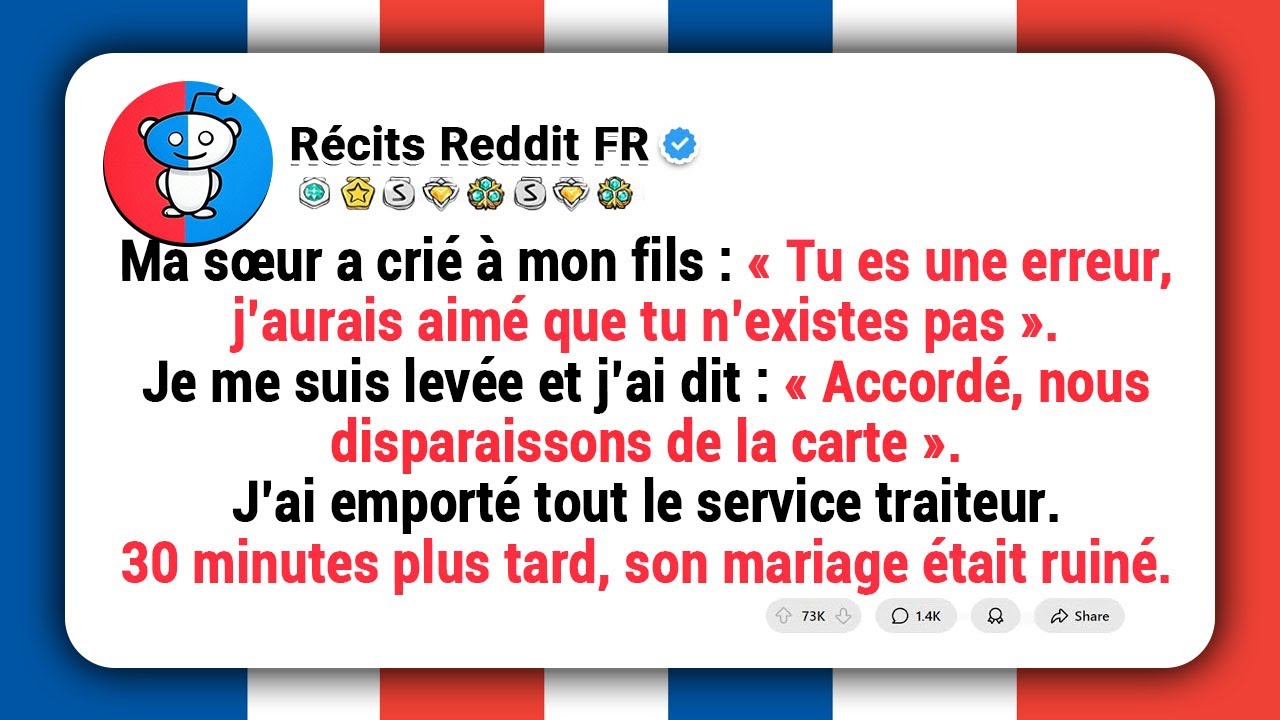 Voici la traduction en français simple :Ma sœur a regardé mon fils et a dit : « J’aurais aimé que tu