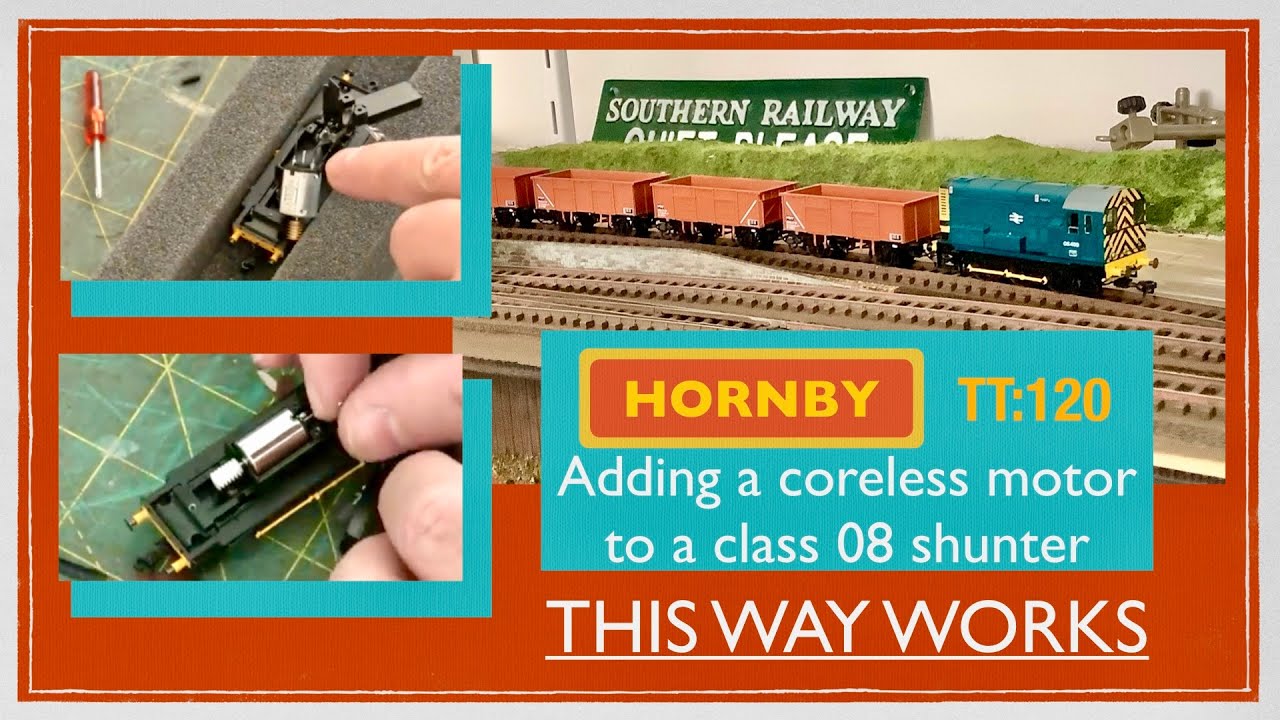 Hornby Class 08 Shunter TT:120 сменный двигатель без сердечника и чип DCC с функцией поддержания ...