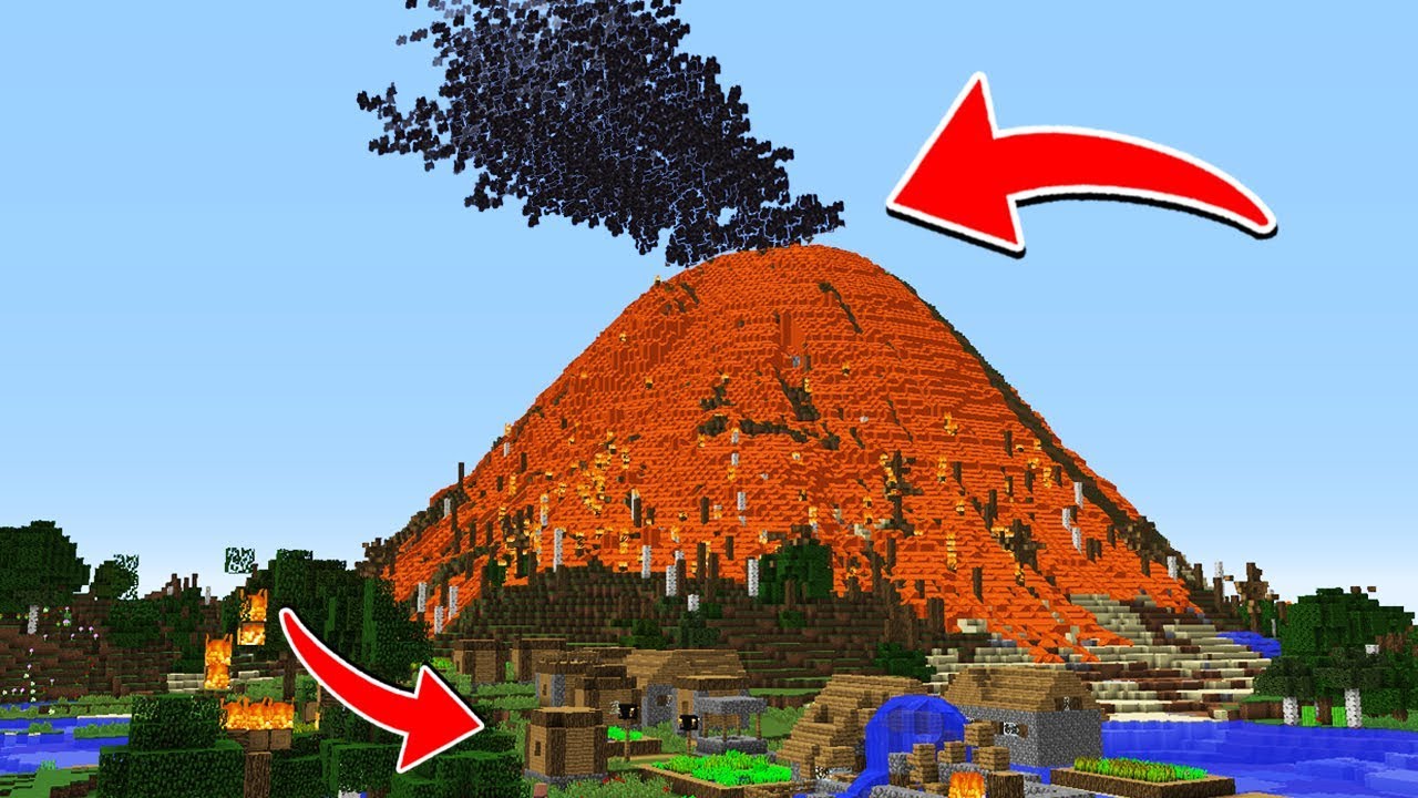 КАЖДУЮ МИНУТУ ПРОИСХОДИТЬ КАТАСТРОФА В МАЙНКРАФТ ИЗ-ЗА ВУЛКАНА MINECRAFT
