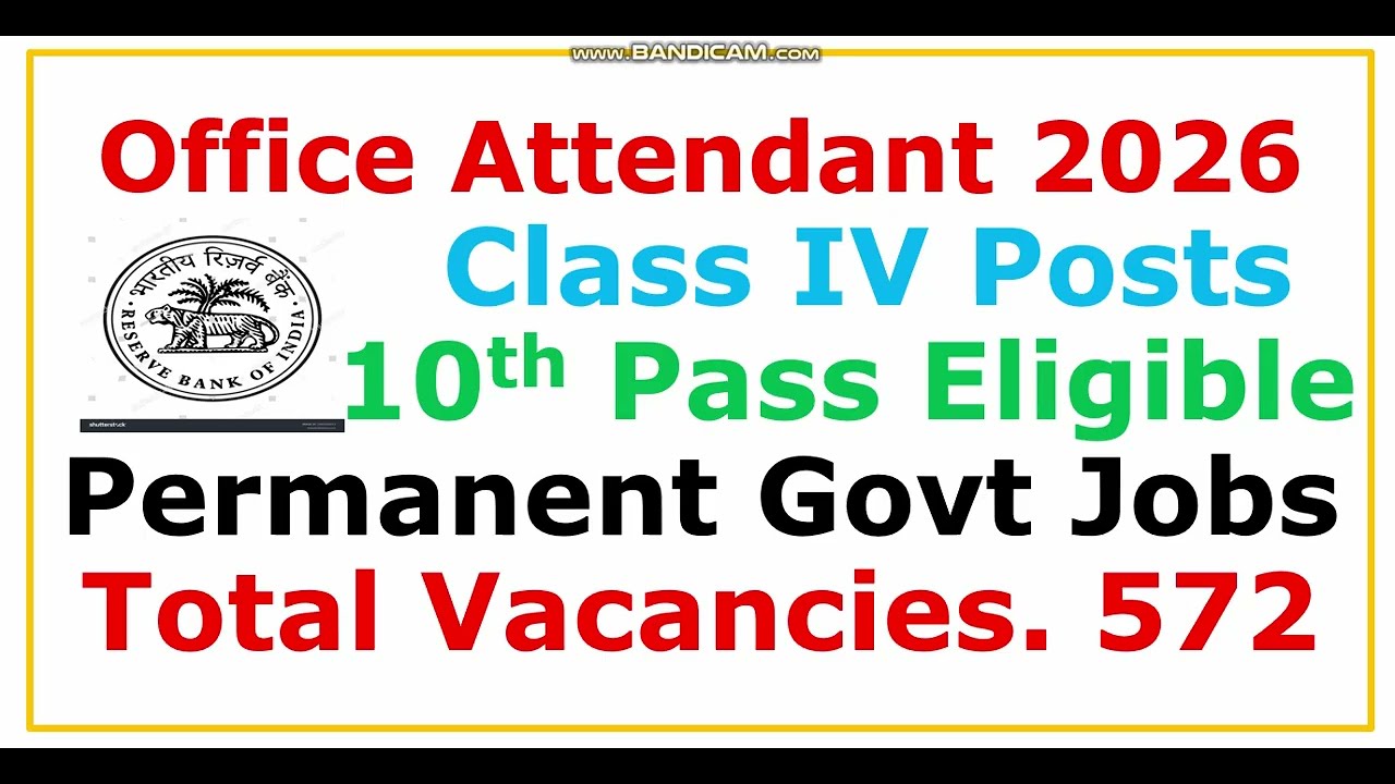 Permanent Govt. Jobs 2026 II 572  Class IV Posts, 10th Pass Eligible II Complete Details, Apply Now