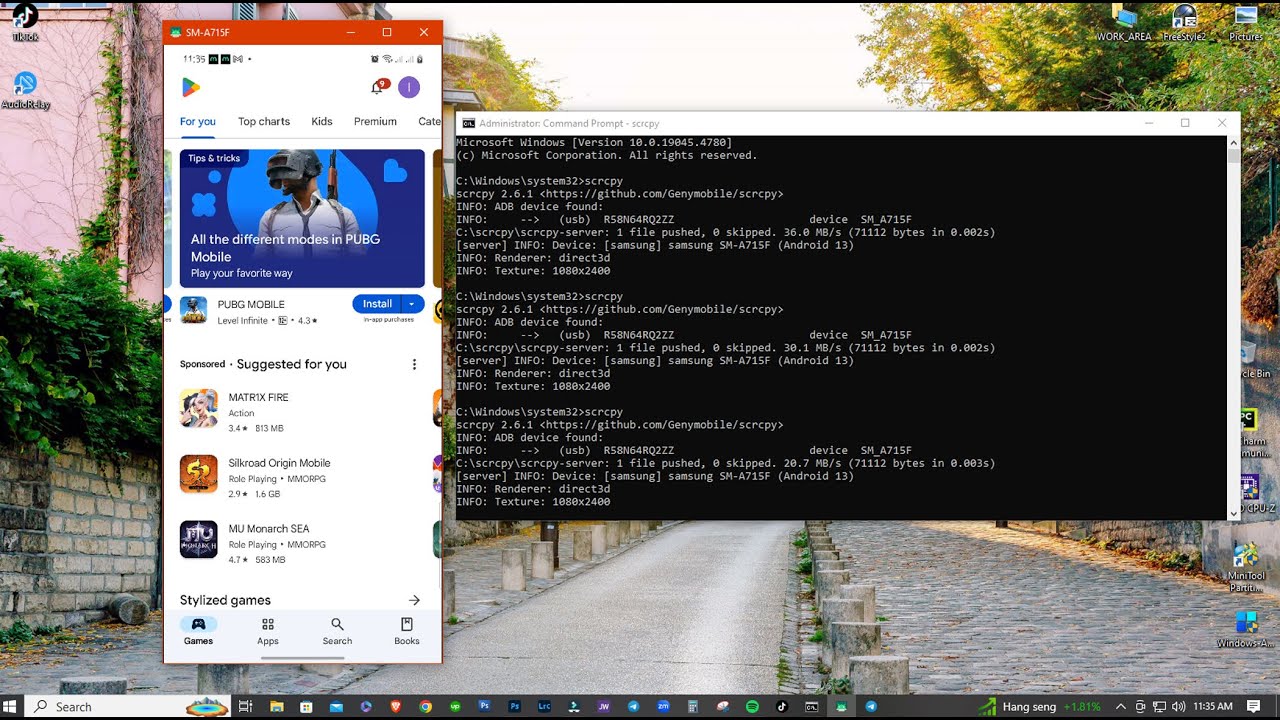 Cast your android using SCRCPY(screen copy)