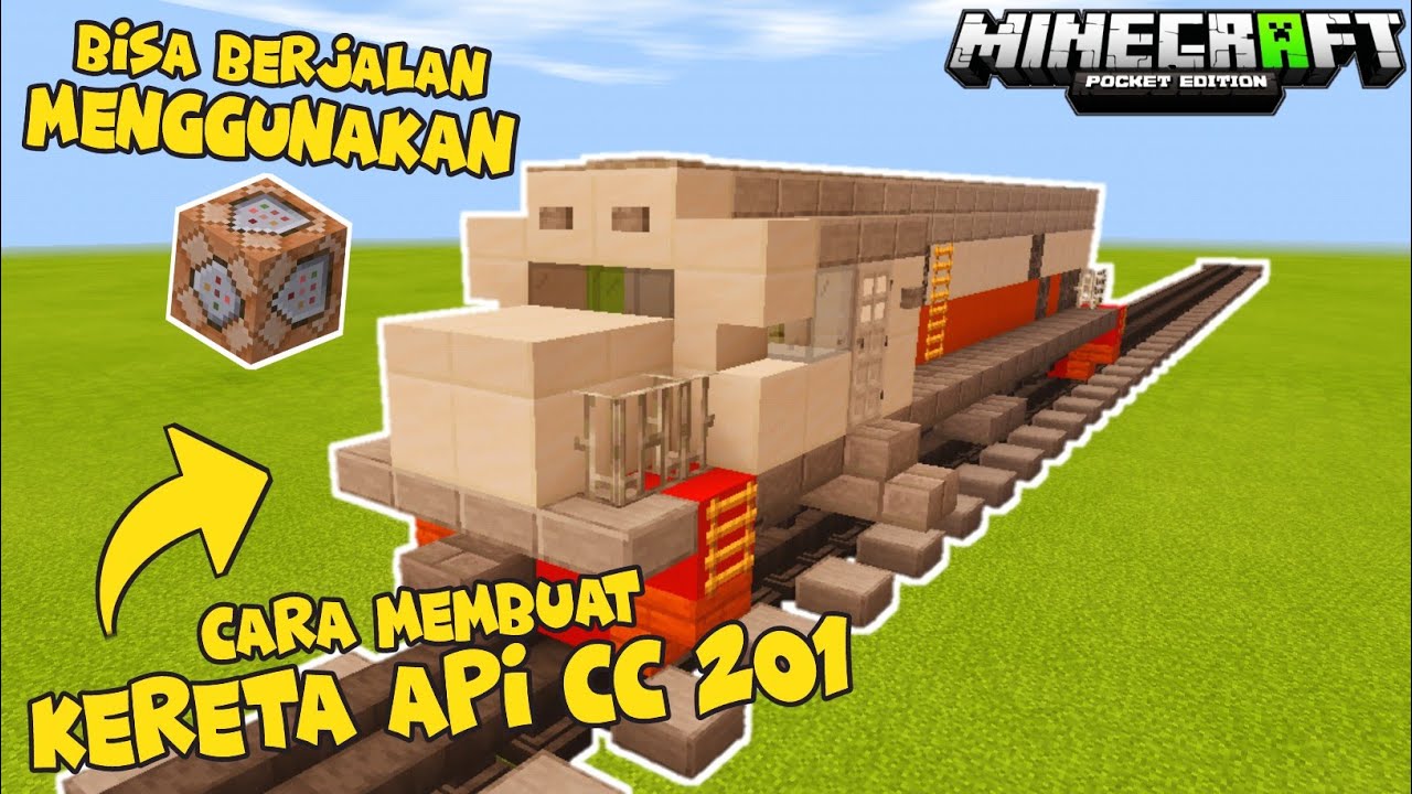 Cara Membuat Kereta Api CC 201 Bisa Bergerak Menggunakan Command Block Di Mcpe [ Download Maps ]