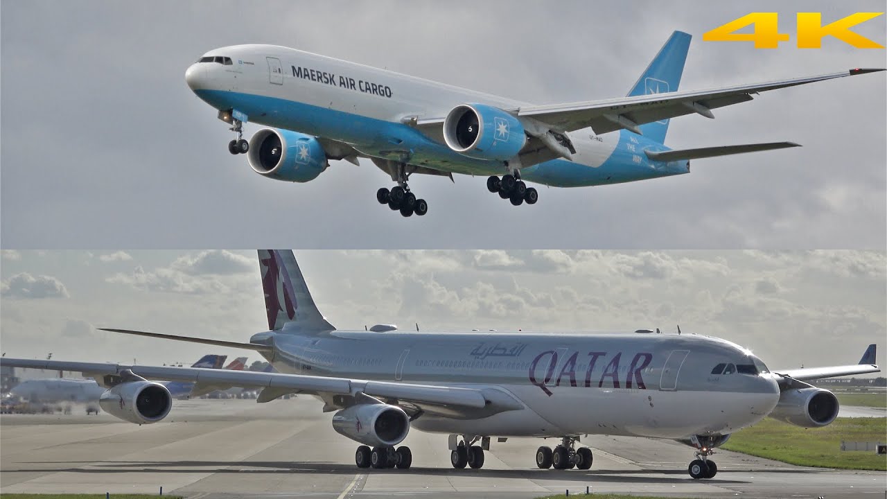 ✈️ PLANE SPOTTING LIEGE AIRPORT 2025 WITH QATAR AMIRI FLIGHT A340 AND MAERSK AIR BOEING 777