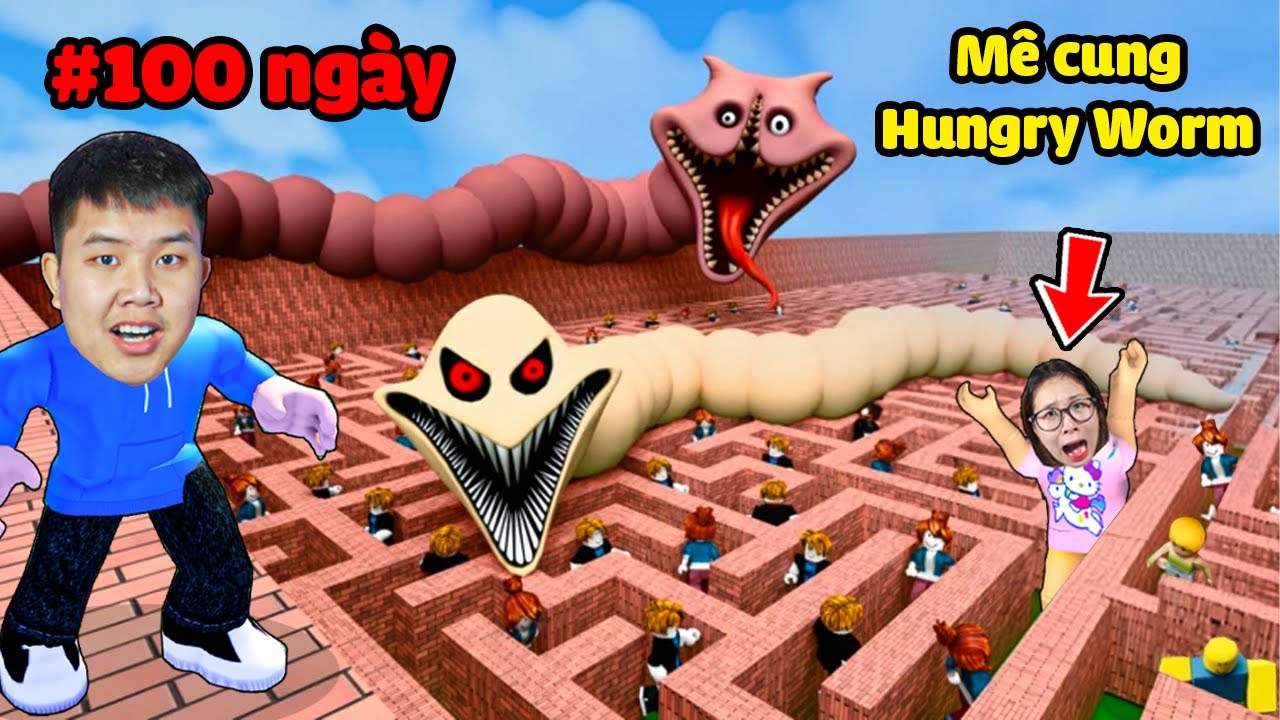 Thử thách 100 ngày thoát khỏi mê cung Hungry Worm ?! Liệu bqThanh và Ốc có chiến thắng ?